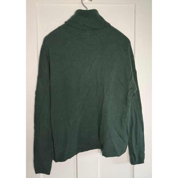 Boden Green 100% Wool Women’s Ribbed Turtleneck Sweater Size LARGE - Picture 2 of 9